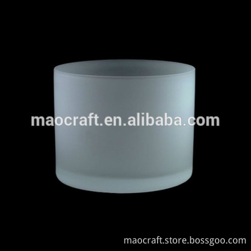 wholesale high-quality handmade customized cheap frosted glass candle holder for home decoration